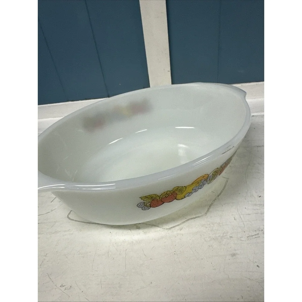 Lot Of 2 Anchor Hocking Fire-King Oval Casserole Dish + Rectangle Fruit 433 441